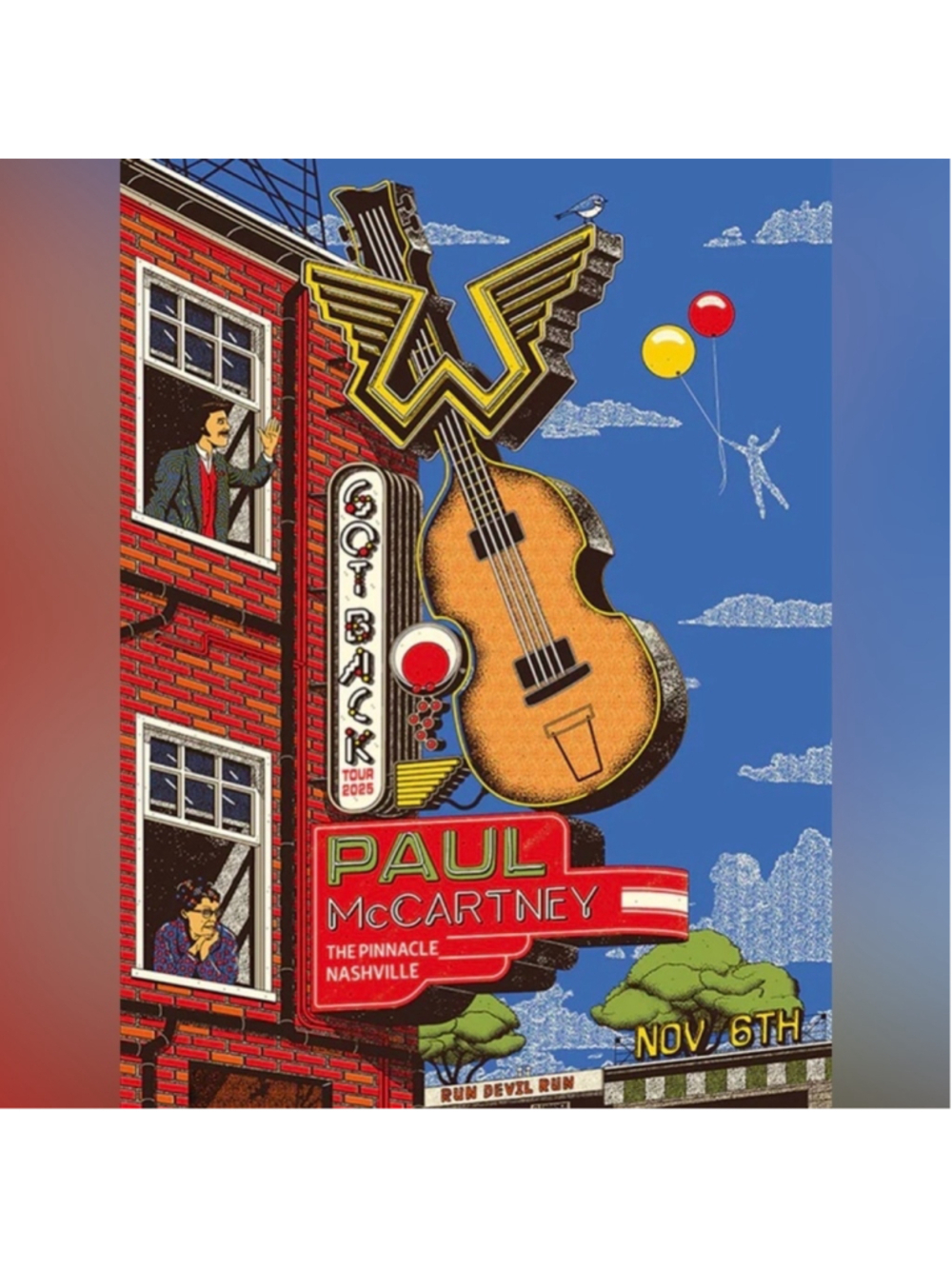 Paul McCartney Got Back 2025 Nashville Event Poster Original | Mint Condition
